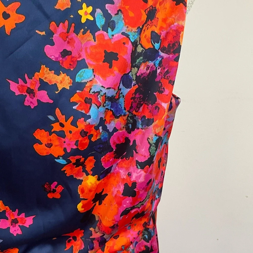 👗 Evan Picone Vintage Colorful Floral Sleeveless  Dress. From 1990,s. 👗 - Picture 8 of 9